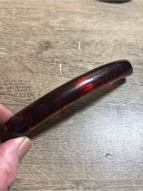 Vintage Brown Tortoise Color Squared Ends Plastic Hair Clip Barrette